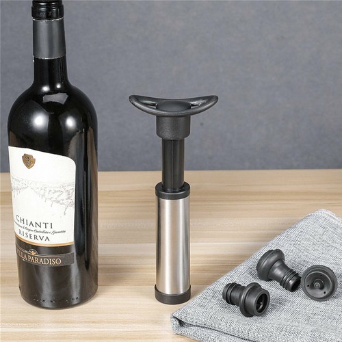 Wine Saver Vacuum Pump Sealer Preserver Set with 4 Valves Air Bottle Stoppers - Picture 2 of 12