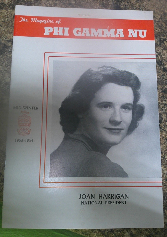 Phi Gamma NU Mid-Winter 1953-1954  Magazine Joan Harrigan