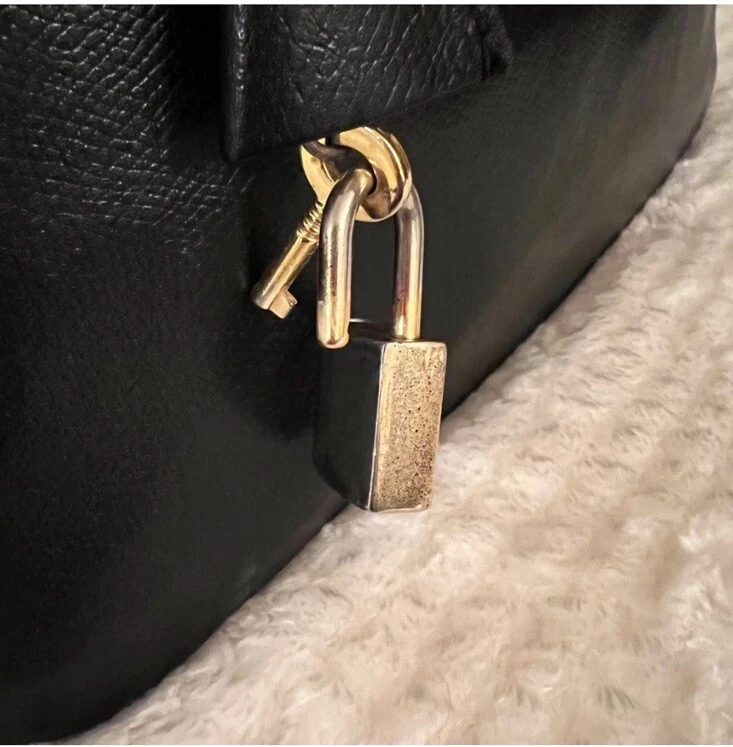 Cartera negra vintage Pourchet Paris con asa superior Foto 3 de 4