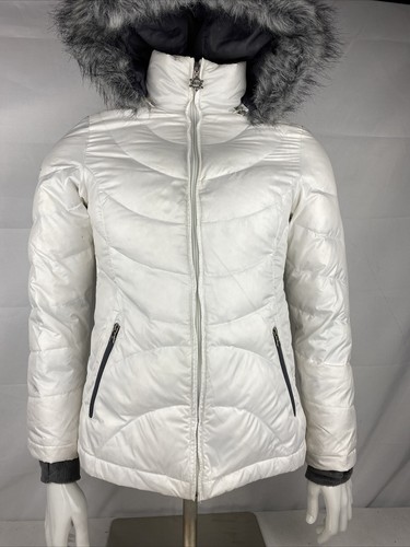 Coat With Faux Fur Hoodie White 