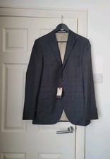 Corsivo Angelico Men's 100 Wool Suit Jacket Blazer Dark Dark Grey 38L RRP  230