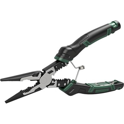 9-Inch Needle Nose Pliers, 6-in-1 Multifunctional Spring Loaded Long Nose Pliers
