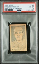 PSA 4 - 1926 W512 ROGERS HORNSBY Hand Cut Cardinals #9 (4625)