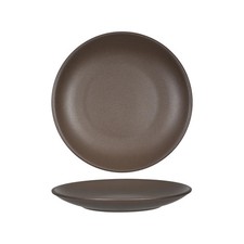 Tuxton China Inc VNA-080 Zion 8" Matte Brown Porcelain Round Coupe Plate - 2 Doz