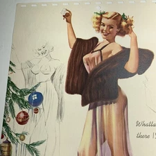 1950 Pin Up Calendar Girl Page Valentine Steel Co South Bend Indiana Elliot Art