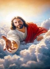 Jesus Diamond Art Kits for Adults, DIY 12x16 Inches, Red, White, Blue, Brown