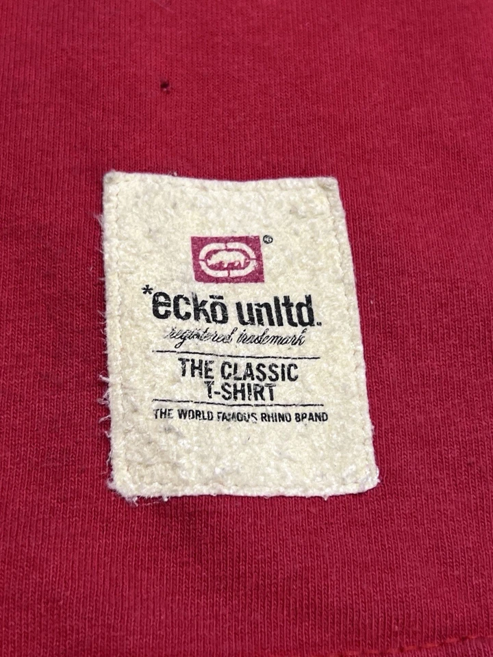 Camiseta De Colección Y2K Ecko Unltd Logo Rhino Dorado Metálico Talla XL Streetwear Hip Hop Foto 4 de 4