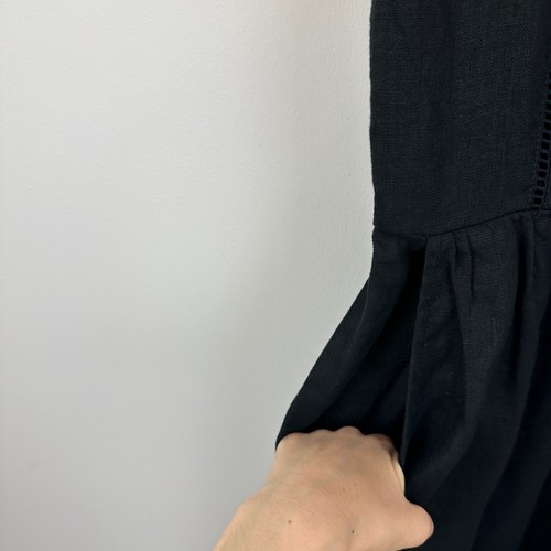 Madewell Sleeveless Wide Leg Jumpsuit Linen Black Sweetheart Cropped US 2 NWT - Picture 10 of 16