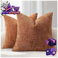 Kissenbezug 40X40 Chenille 2Er Set Orange Dekokissen FüR Sofa Wohnzimmer Deko