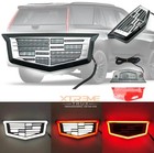 Fits 15-20 Cadillac Escalade Dynamic Silver White LED Rear Tailgate Emblem DRL