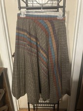 Fritzi Vintage 1970s/1980s Long Brown Skirt With Multicolored Pattern