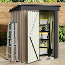 Metal Outdoor Storage Shed 5x3 FT Garden Tool Shed with Lockable Door Waterproof