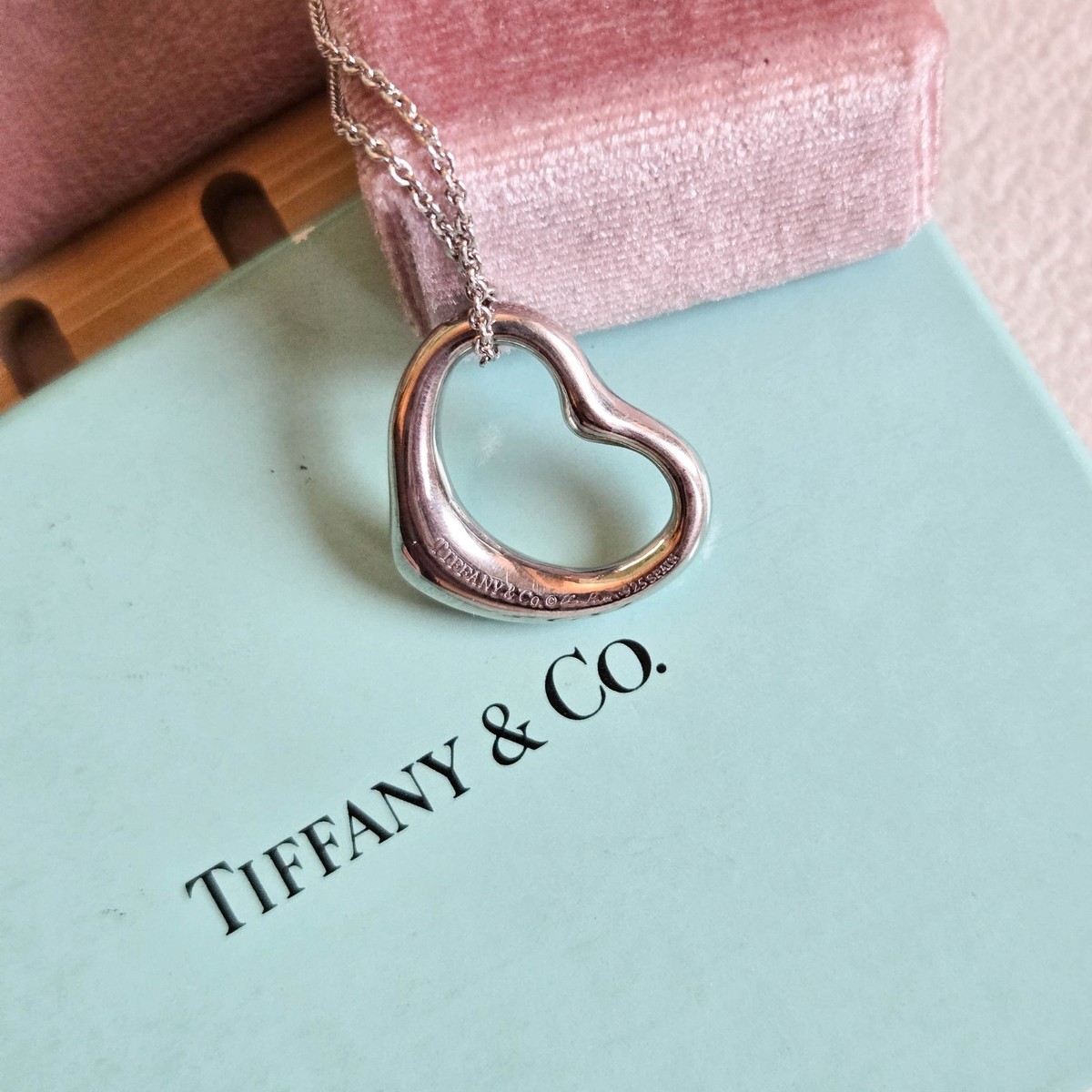 Tiffany & Co Elsa Peretti Open Heart Necklace Sterling Silver