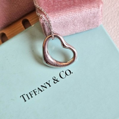 Tiffany & Co Elsa Peretti Open Heart Necklace Sterling Silver