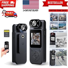 Body Camera, Bodycam with Audio and Video Recording, Action Camera with 64GB ...