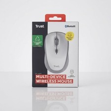 Trust YVI+ Multi-Device Wireless Mouse Bluetooth 2.4GHz Silent Clicks Grey White