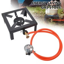 8kW Camping Gas Boiling Ring Cast Iron Burner Outdoor Cooker Stove +Propane Hose