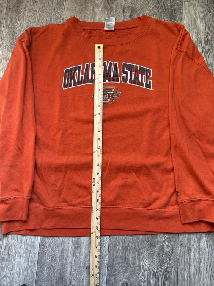 Винтажный оранжевый Oklahoma State Russell спортивный круглый вырез размер XL мужской - Изображение 3 из 4