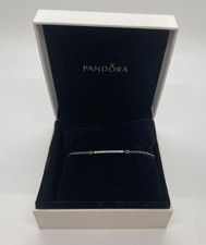 Pandora Sterling Silver Bracelet CZ Stones Boxed #115