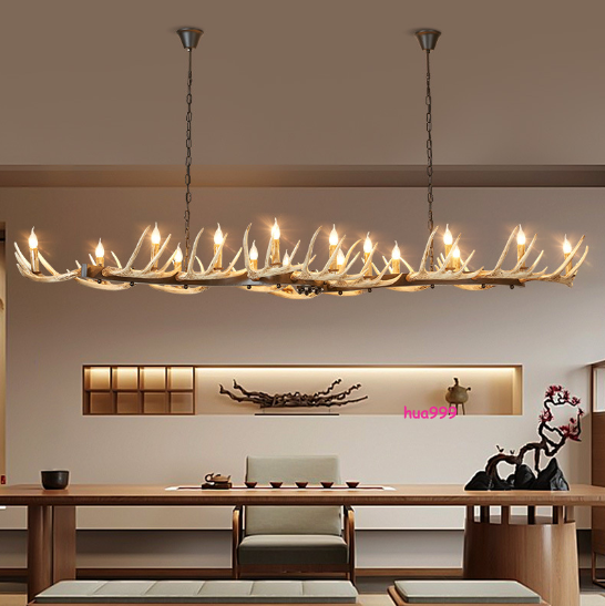 220cm Larger Deer Antler Pendant Light, American Retro Ceiling Island Chandelier