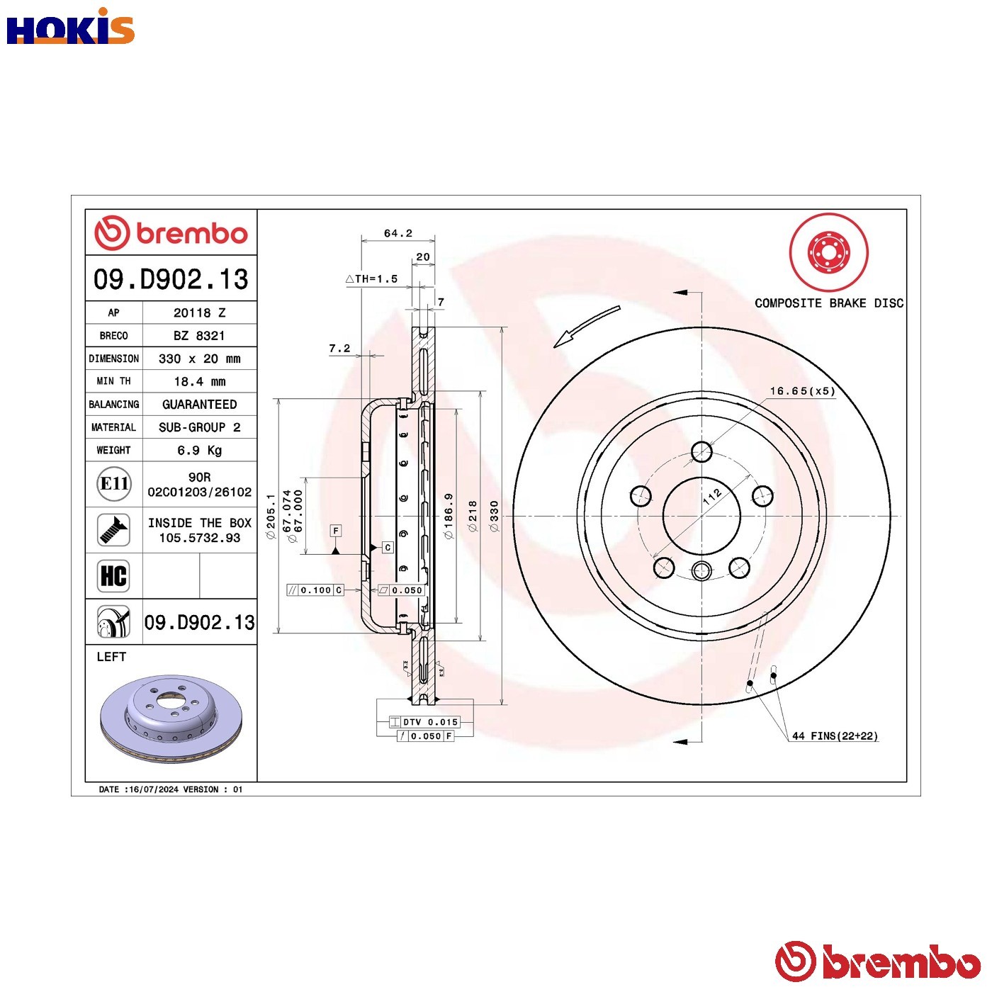 Brake Disc Single Vented fits BMW 430 2.0 2020 on 330mm Brembo 34206883979 New - Image 49