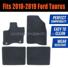 Front & Rear Floor Mats Carpet Waterproof Black Velour For 2010-2019 Ford Taurus