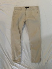 ZARA Men's Beige Chino Pants Cotton Twill Straight Leg Button Closure 34