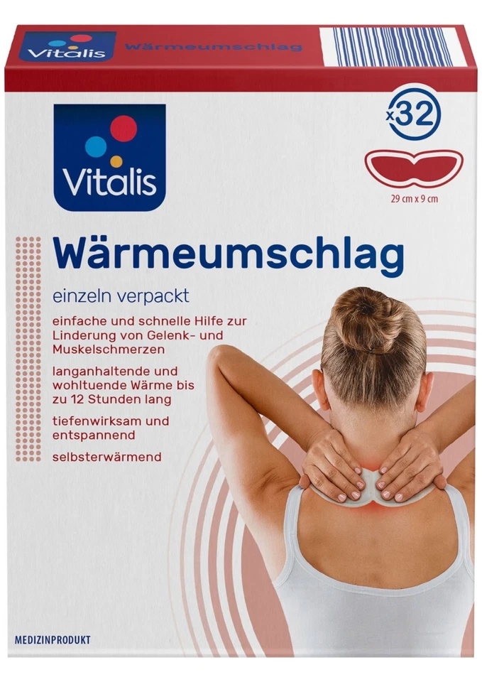 VITALIS® 32x VITALIS Wärmepflaster Wärmeumschlag für Gelenk- und Muskelschmerzen