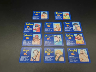 Street Fighter II 2 Brettspiel Milton Bradley 1994 Ersatzteile .Charakterkarten