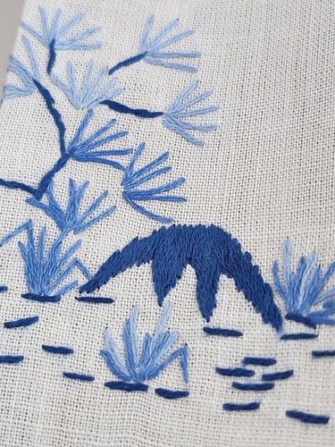 (8) Hand Embroidered Chinoiserie Blue Boy 4 Napkins Asian 4 Placemats RARE/NEW - Picture 18 of 24