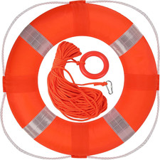 20" Foam Life Preserver Ring with 98.4Ft Floating Lifesaving Rope, Throwable Flo