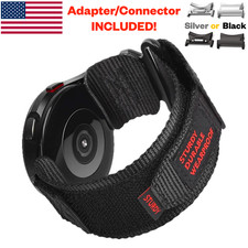 Samsung Galaxy BLACK Watch Band Rugged Nylon Sport Strap With Woven Loop No Gap