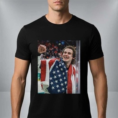 Jack Hughes Teeth Gold USA Hockey Team Olympics Winter 2026 T-Shirt Size S-5XL