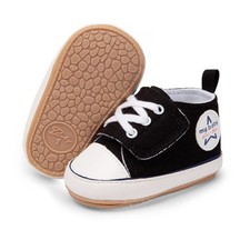 Unisex Baby Girls Boys Canvas Sneakers Soft Rubber Sole High Top Ankle Infant...