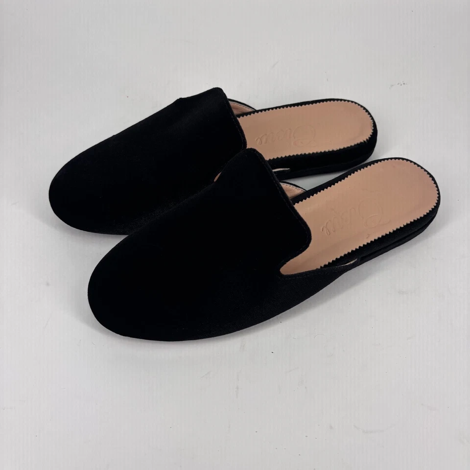 J. Zapatos planos Crew Silk Velvet para mujer EE. UU. 6,5 negros cómodos de lujo BD335 Foto 2 de 4