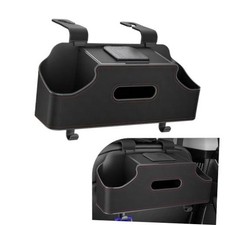 Car Seat Back Storage Box, Multifunctional Cup Holder Tissue Holder 1 PC Black
