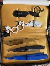 Jafashani Collectible Straight Razors Set of 5 Assorted Colors with Case