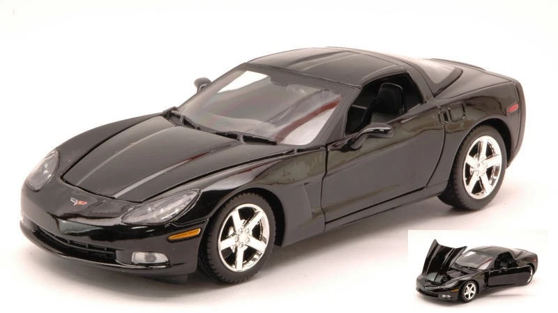 MODELLINO AUTO STATICO MOTORMAX CORVETTE C6 2005 NERO MODELLISMO SCALA 1:24 - Immagine 3 di 4