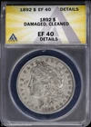 1892-P $1 Morgan Silver Dollar ANACS EF 40 Details | XF