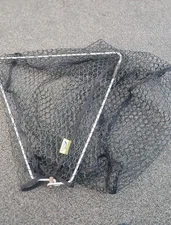 Traditional Folding Fishing Tackle Landing Net New Fish Safe Rubberised Mesh