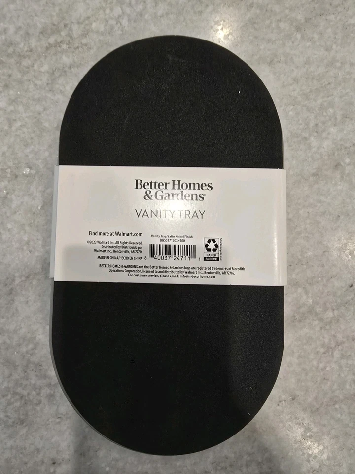 Better Homes & Gardens Satin Nickel Metal Accessory Tray 9in*4.7in Vanity Tray 3 - Image 3 of 4