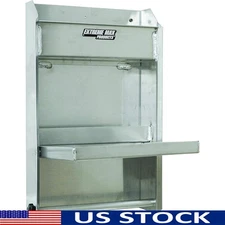 Folding Aluminum Garage Storage Cabinet Workstation W/ Two Shelves Space Saver