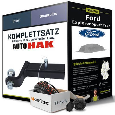 Für FORD Explorer Sport Trac Anhängerkupplung starr +eSatz 13pol uni 00- AHK