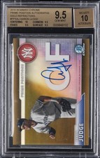 2016 BOWMAN CHROME PRIME POSITION GOLD REFRACTOR AARON JUDGE BGS 9.5 AUTO 10