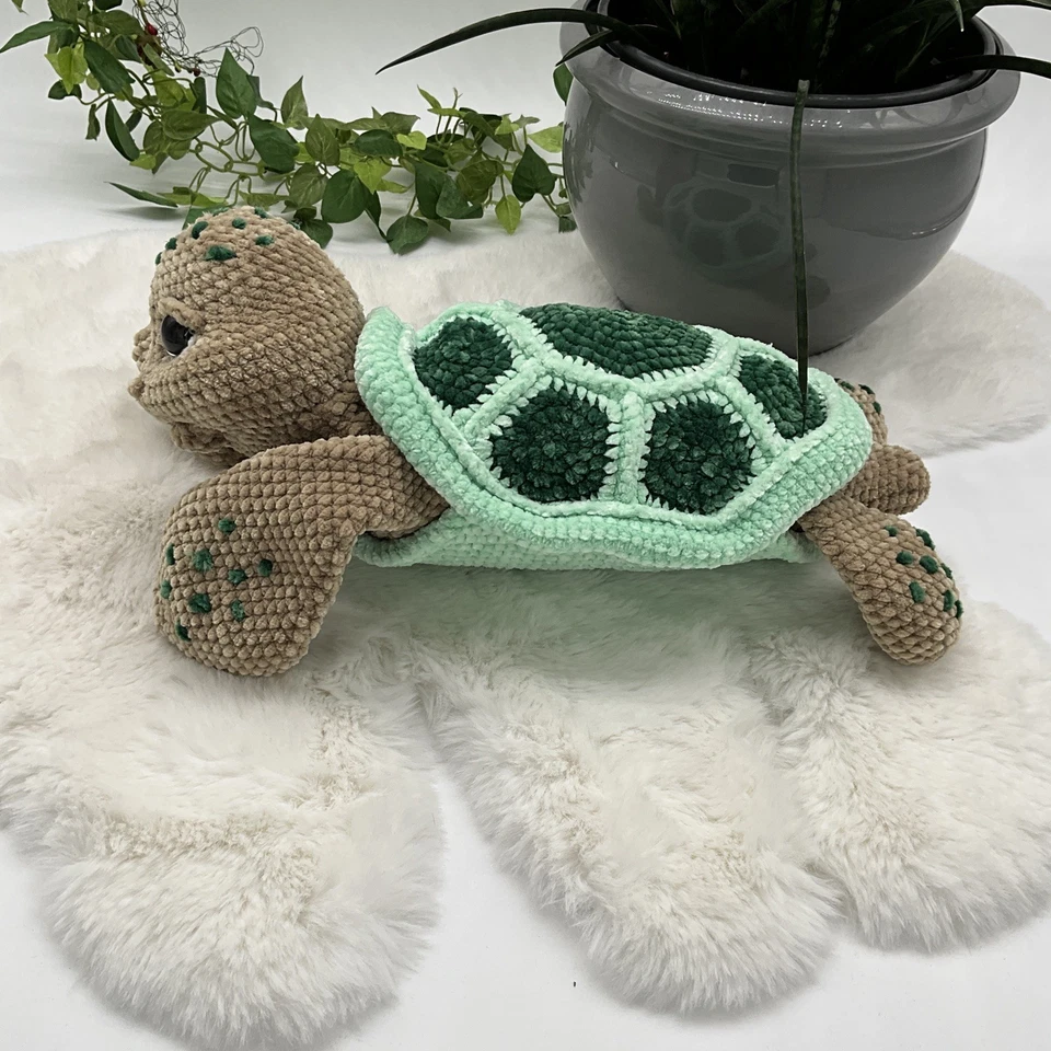 Häkeltier Kuscheltier Häkelarbeit Amigurumi gehäkelte süße Schildkröte  - Bild 2 von 4