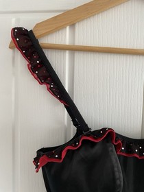 Ann Summers Ladies Black Red Basque UK 14-16