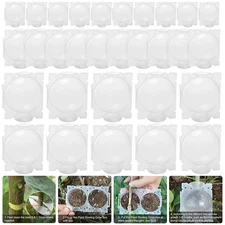 30Pcs Plant Rooting High Pressure Propagation Ball Root Grow Grafting Box Clear
