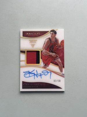 2019 Panini Immaculate Jersey Patch Autograph Gold Kirk Hinrich /10 Chicago Bull