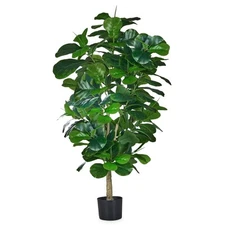 Artificial Fiddle Leaf Fig Tree 6FT(71in), Tall Fake Floor Plants with 150 La...
