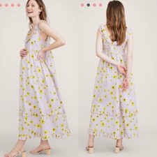 Hatch Maternity Women's THE RAFAELA DRESS Lilac Poppy Cotton NEW